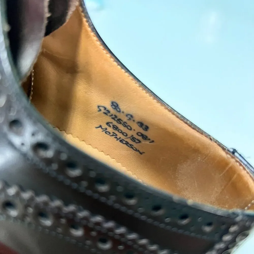 Church's Mcpherson Black Brogue Lace Derby Commando Sole 10.5 US EUC